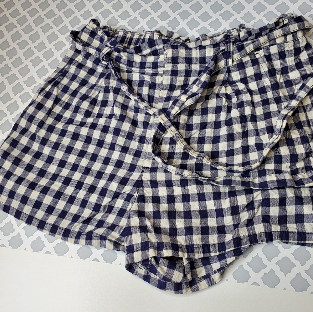 Express Navy Gingham shorts
